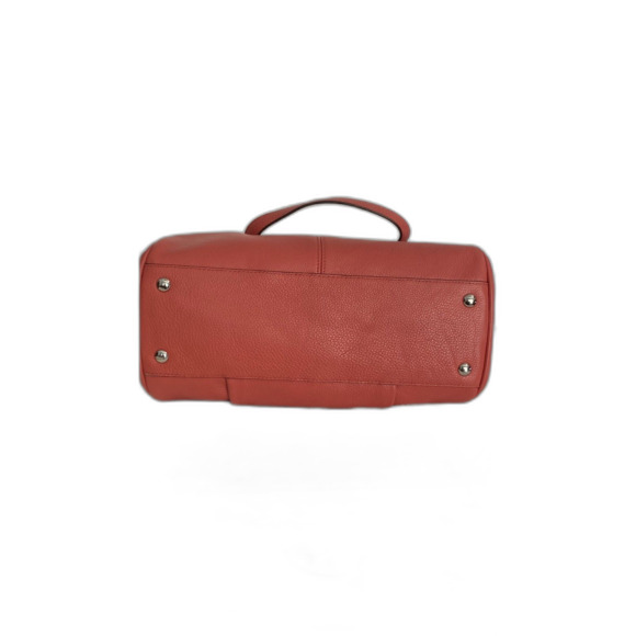 Coach Coral Colored Pebbled Leather Avery Satchel With Dust Cover - Picture 4 of 11